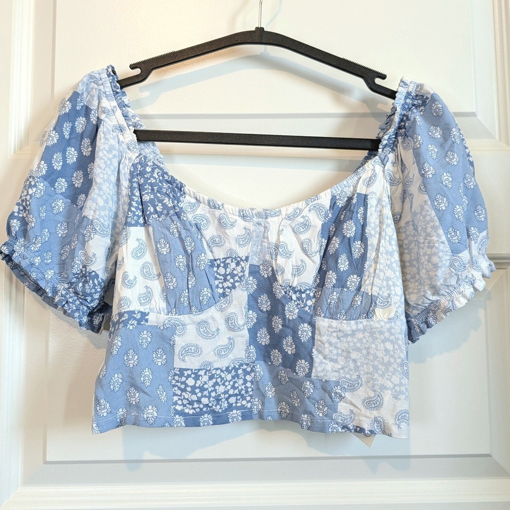 Hollister Patchwork Paisley Crop Top